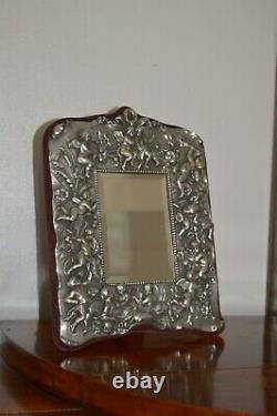 Victorian Style Cherub Sterling Silver Dressing Table Mirror Hallmarked 1993