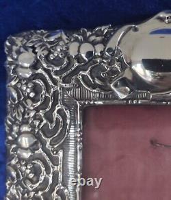 Victorian Synyer & Beddoes Sterling Silver Repousse Rectangular Photo FrameC1898