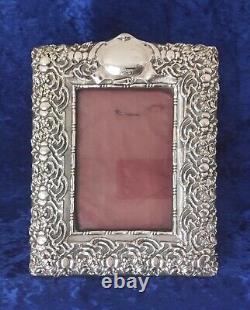 Victorian Synyer & Beddoes Sterling Silver Repousse Rectangular Photo FrameC1898