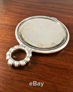 Victorian Tiffany & Co. Round Sterling Silver Repousse Mirror No Monogram