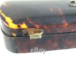 Victorian Tortoise Shell And Silver Cheroot / Cigar Holder / Case Violin Case