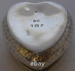 Victorian Valentine Love Heart 1900 Solid Silver Pill Jewellery Earring Box