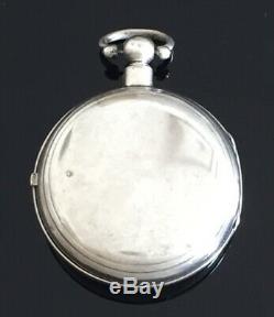 Victorian Verge Fusee Solid Silver Pair Case Pocket Watch 1855 /montre gousset