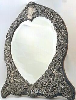 Victorian William Comyns Sterling Silver Heart Shaped Mirror 2,361 grams