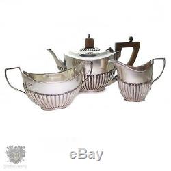Victorian antique sterling silver hallmarked tea set teapot London 1894