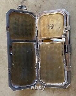 Victorian antique sterling silver with gold cosmetic case c. 1890