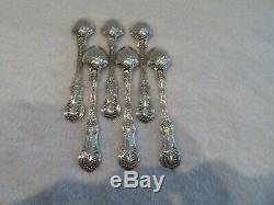 Victorian english sterling silver 6 tea spoons London 1858 king's pattern 162g