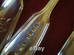 Victorian set of Military Fiddle & Thread pattern silver by George Adams