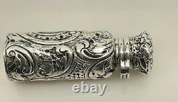Victorian small sterling silver scent perfume bottle 1896