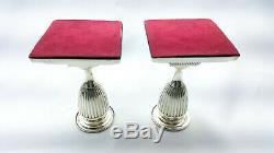 Victorian solid Sterling silver pair of neoclassical urn-shaped candlesticks