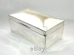 Vintage Art Deco Solid Silver Sterling Cigar Box, Cigarette Box Birmingham 1926