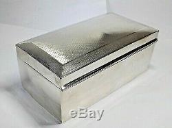 Vintage Art Deco Solid Silver Sterling Cigar Box, Cigarette Box Birmingham 1926