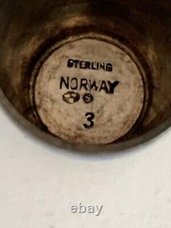 Vintage NORWAY Sterling Silver Enamel Thimble Viking Ships David Andersen RARE