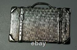 Vintage Trunk Suitcase Luggage Tag Sterling Silver Travel Bag Model 1890 Mint