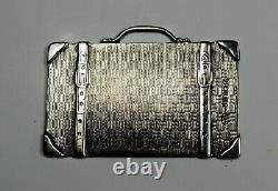 Vintage Trunk Suitcase Luggage Tag Sterling Silver Travel Bag Model 1890 Mint