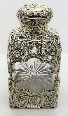William Comyns PIERCED silver mounted SCENT PERFUME BOTTLE. FIGURES 5.25.1893