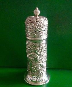 William Comyns Victorian Antique English Sterling Silver Sugar Caster Shaker