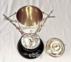 Wow! 1892 Victorian Sterling Silver Figural Rifleman, Rifles & Bayonets Trophy