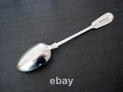 12 Londres 1853 Victorian Antique Sterling Argent Basting Gravy Straining Spoon