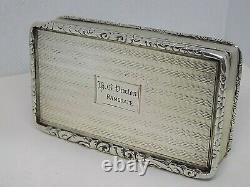 1839 Francis Clark Early Victorian English Silver Box. Brinket/pill/snuff. 104g