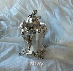 1851 Antique Victorian Sterling Silver Repousse Tea Coffee Chocolate Pot