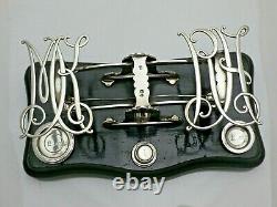 1895 Antique Sterling Solid Silver Postal Scales & Weights (1757-9-lgny)