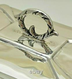 1907 Stunning Quality Antique Sterling Solid Silver Tea Caddy Box (1819-9-oon)