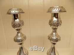 1925 Sigmund Zyto Paire D'anglais Sterling Argent Chandeliers. 325 Grammes. (pne)