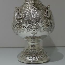19th Century Antique Sterling Silver Victorian Large Armada Jug London 1895