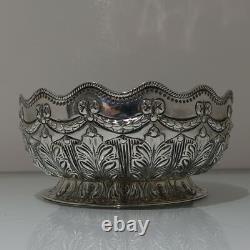 19th Century Antique Victorian Sterling Silver Rose Bowl Londres 1892 Martin Hall