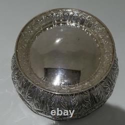 19th Century Antique Victorian Sterling Silver Rose Bowl Londres 1892 Martin Hall