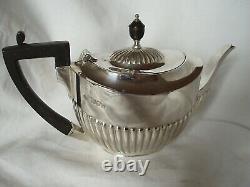 3 Pce Bachelor Tea Service Victorien Sterling Silver London 1896