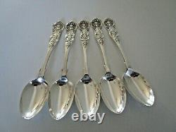 5 Motif Queens Victorienne Teaspoons Silver, Exeter 1881