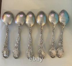 6 Gorham Sterling Versailles (1888) 5 Heures Spoons 5 1/8