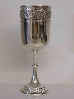 A Fine Grand Antique Victorienne En Argent Massif Verre À Vin Coupe Beaker 1878