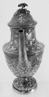 American Coin Silver Coffee Pot Par Harry O. Hood, N. Y, 1841-1844, 11, No Mono