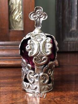 Ancienne Cérémonie Victorienne Miniature Argent Religieux Santos Couronne Espagnole