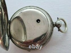 Antique 1870 Victorian 18s Key Wind Fusee Pocket Watch Boîte De Travail Rare