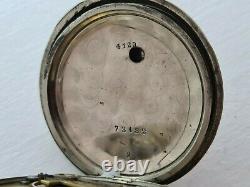 Antique 1870 Victorian 18s Key Wind Fusee Pocket Watch Boîte De Travail Rare