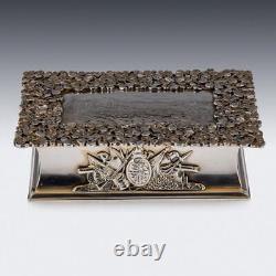 Antique 19e C Solide Victorien Silver-gilt Presentation Snuff Box C. 1891