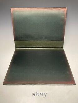 Antique 19e C Victorian Sterling Silver Leather Dossier De Document Écriture Britannique
