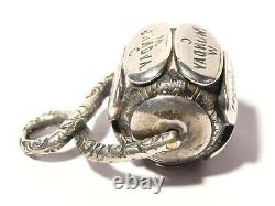 Antique 19ec Silver Spinner Seal Seal Fob Anglais 7 Jours De La Semaine Cw #t279
