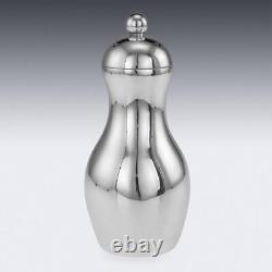 Antique 19thc Solide Victorien Silver'bowling Pin' Cocktail Shaker C. 1899