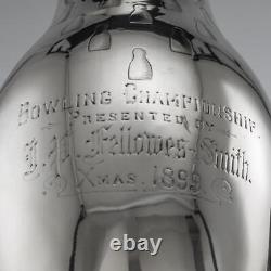 Antique 19thc Solide Victorien Silver'bowling Pin' Cocktail Shaker C. 1899