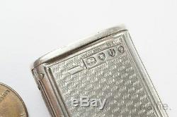 Antique Anglais Victorian Silver & Cas Vesta / Match Safe C1889