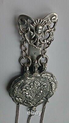 Antique Art Nouveau Solid Silver Chatelaine Londres 1902