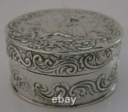 Antique Dutch Solid Sterling Silver Box London Import 1892 Victorien