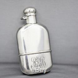 Antique En Argent Sterling Flasque Cork Top