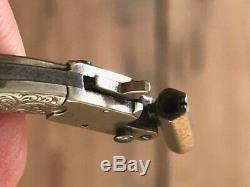 Antique Rare Montre De Poche Key Fob Flintlock Gun Miniature