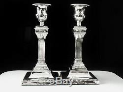 Antique Silver Bougeoirs, Sheffield 1895, Walter Latham